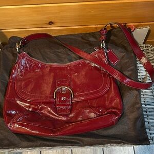 Coach Red Patent Leather Shoulder Bag